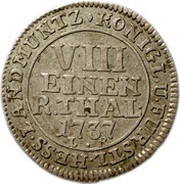 ⅛ Thaler - Frederick I, Germany, 1737 reverse image