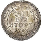 ⅛ Thaler - Frederick I, Germany, 1748 reverse image