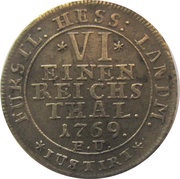 ⅙ Thaler - Frederick II, Germany, 1768-1771 reverse image