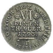 ⅙ Thaler - William IX, Germany, 1790-1802 reverse image