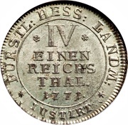 ¼ Reichsthaler - Frederick II, Germany, 1768-1772 reverse image
