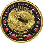 100 Dollars - Elizabeth II 4th Portrait - Summer Olympics - Gold Proof, Australia, 2000 reverse image