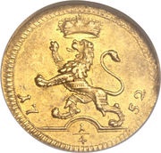 ¼ Ducat - William VIII, Germany, 1752 reverse image