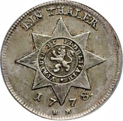 1 Thaler - Frederick II Sterntaler/Blooddollar, Germany, 1776-1779 reverse image
