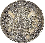1 Ducat - Charles Silver pattern strike, Germany, 1686 reverse image
