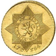 1 Friedrich d'Or - Frederick II Stern - Pistole, Germany, 1783-1785 reverse image