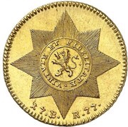 2 Friedrichs d'Or - Frederick II Stern - Pistole, Germany, 1775-1777 reverse image