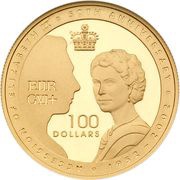 100 Dollars - Elizabeth II 4th Portrait - Queen’s 50th Anniversary of Accession, Australia, 2002 reverse image