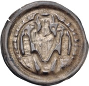 Denier Bracteate - Adelhog of Dorstadt, Germany, 1171-1190 reverse image