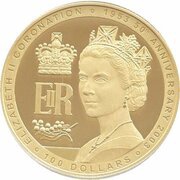 100 Dollars - Elizabeth II 4th Portrait - Golden Jubilee - Gold Bullion Coin, Australia, 2003 reverse image