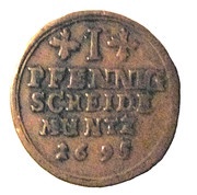 1 Pfennig - Jobst Edmund of Brabeck, Germany, 1693-1700 reverse image