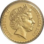 100 Dollars - Elizabeth II 4th Portrait - Royal Blue Bell - Gold Bullion Coin obverse image
