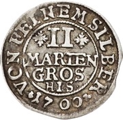 2 Mariengroschen - Jobst Edmund of Brabeck, Germany, 1700 reverse image