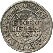 1⁄16 Thaler - Jobst Edmund of Brabeck, Germany, 1689-1692 reverse image