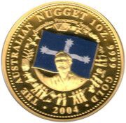 100 Dollars - Elizabeth II 4th Portrait - Australian Nugget - Gold Bullion Coin, Australia, 2004 reverse image