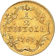 ½ Pistole - Frederick William of Westfalen, Germany, 1763 reverse image