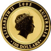100 Dollars - Elizabeth II 4th Portrait - World War II - Gold Bullion Coin obverse image