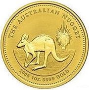 100 Dollars - Elizabeth II 4th Portrait - Kangaroo - Gold Bullion Coin, Australia, 2005 reverse image