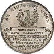 1 Thaler - Charles August Death of Frederick Eberhard, Germany, 1737 reverse image