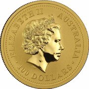 100 Dollars - Elizabeth II 4th portrait - Year of the Pig - Gold Bullion Coin obverse image