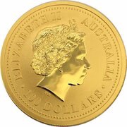100 Dollars - Elizabeth II 4th Portrait - Kangaroo - Gold Bullion Coinage obverse image