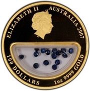 100 Dollars - Elizabeth II 4th Portrait - Treasures of Australia - Sapphires obverse image