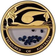 100 Dollars - Elizabeth II 4th Portrait - Treasures of Australia - Sapphires, Australia, 2007 reverse image