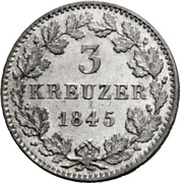 3 Kreuzers - Frederick William Constantin, Germany, 1845-1847 reverse image