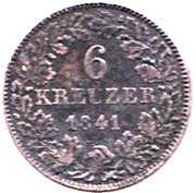 6 Kreuzers - Frederick William Constantin, Germany, 1840-1847 reverse image