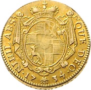 ¼ Carolin - Frederick William, Germany, 1734-1735 reverse image