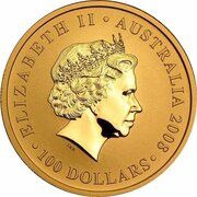 100 Dollars - Elizabeth II 4th Portrait - Kangaroo - Gold Bullion Coin obverse image