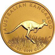 100 Dollars - Elizabeth II 4th Portrait - Kangaroo - Gold Bullion Coin, Australia, 2008 reverse image