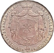 2 Thalers / 3½ Gulden - Hermann Frederick Otto, Germany, 1844-1846 reverse image