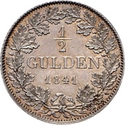 ½ Gulden - Frederick William Constantin, Germany, 1839-1847 reverse image
