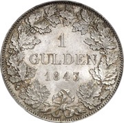 1 Gulden - Frederick William Constantin, Germany, 1839-1847 reverse image