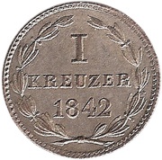 1 Kreuzer - Charles, Germany, 1842-1846 reverse image