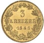 3 Kreuzers - Charles Gold Pattern reverse image