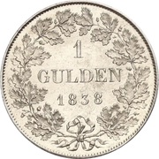 1 Gulden - Charles, Germany, 1838-1848 reverse image
