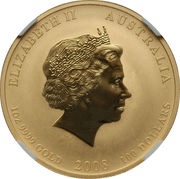 100 Dollars - Elizabeth II 4th Portrait - Year of the Mouse - Gold Bullion Coin obverse image