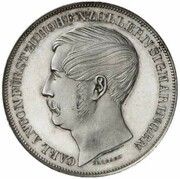 2 Gulden - Charles and Charles Anthony Mule, Germany, 1848 reverse image