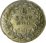 6 Kreuzers - Charles I, Germany, 1811 reverse image