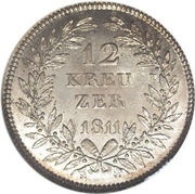 12 Kreuzer - Charles I, Germany, 1811 reverse image