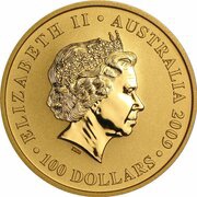 100 Dollars - Elizabeth II 4th Portrait - Kangaroo - Gold Bullion Coin obverse image