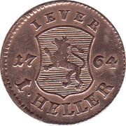 1 Heller - Frederick August, Germany, 1764 reverse image