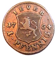 1 Pfennig - Frederick August, Germany, 1764 reverse image