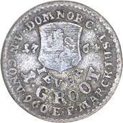 1 Groten - Frederick August of Anhalt Zerbst, Germany, 1764 reverse image
