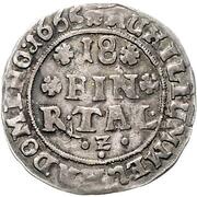 1⁄18 Thaler - Anthony Günther, Germany, 1658-1666 reverse image