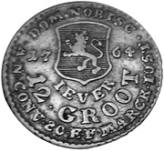 12 Grote - Frederick August of Anhalt Zerbst type I, Germany, 1764 reverse image