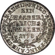 ½ Reichsthaler - Friederike Auguste Sophie, Germany, 1798 reverse image