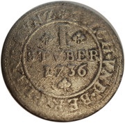 1 Stüber - Charles Philip of Pfalz-Neuburg, Germany, 1736-1737 reverse image
